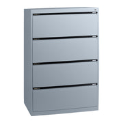 Statewide Lateral Filing Cabinets 4 Drawers - 1325H x 900W x 455D Precious Silver