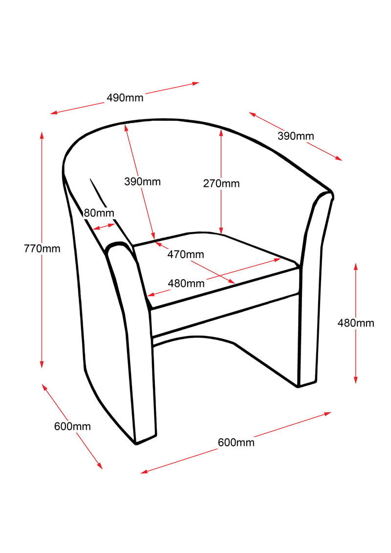 Rapidline Larger Executive Tub Chair For Office Reception Areas