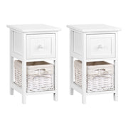 2 PCS Ariss Bedside Table - White