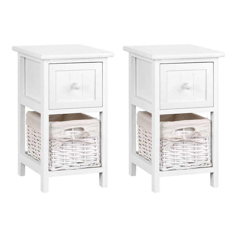 2 PCS Ariss Bedside Table - White