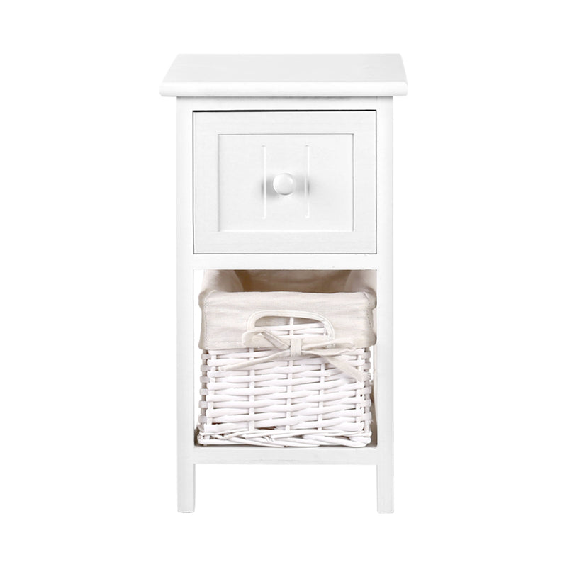 2 PCS Ariss Bedside Table - White