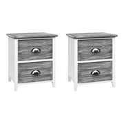 Artiss Set of 2 Sage Bedside Tables - Grey