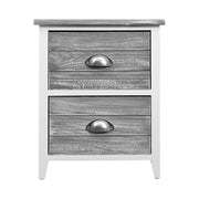 Artiss Set of 2 Sage Bedside Tables - Grey