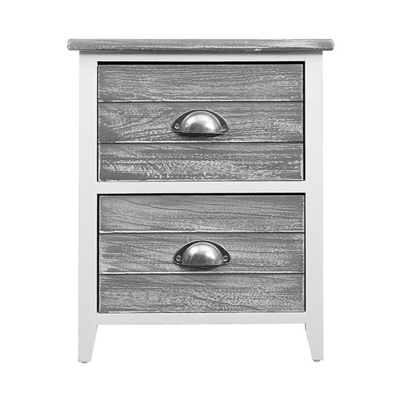 Artiss Set of 2 Sage Bedside Tables - Grey