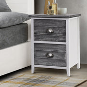 Artiss Set of 2 Sage Bedside Tables - Grey