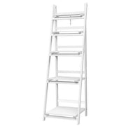 Artiss Display Shelf 5 Tier Wooden Ladder Stand Storage Book Shelves Rack Coffee