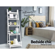 Artiss Display Shelf 5 Tier Wooden Ladder Stand Storage Book Shelves Rack Coffee