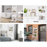 Artiss Display Shelf 5 Tier Wooden Ladder Stand Storage Book Shelves Rack Coffee