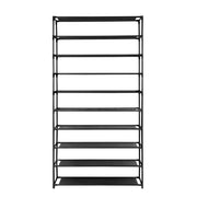 50 Pairs 10 Tier Shoe Rack Metal Shelf Holder Stackable Portable Black