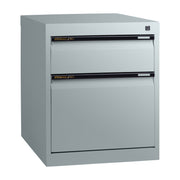 Statewide Low Height Filing Cabinet 1 File Drawer & 1 Personal Drawer - 560H x 467W x 610D Precious Silver