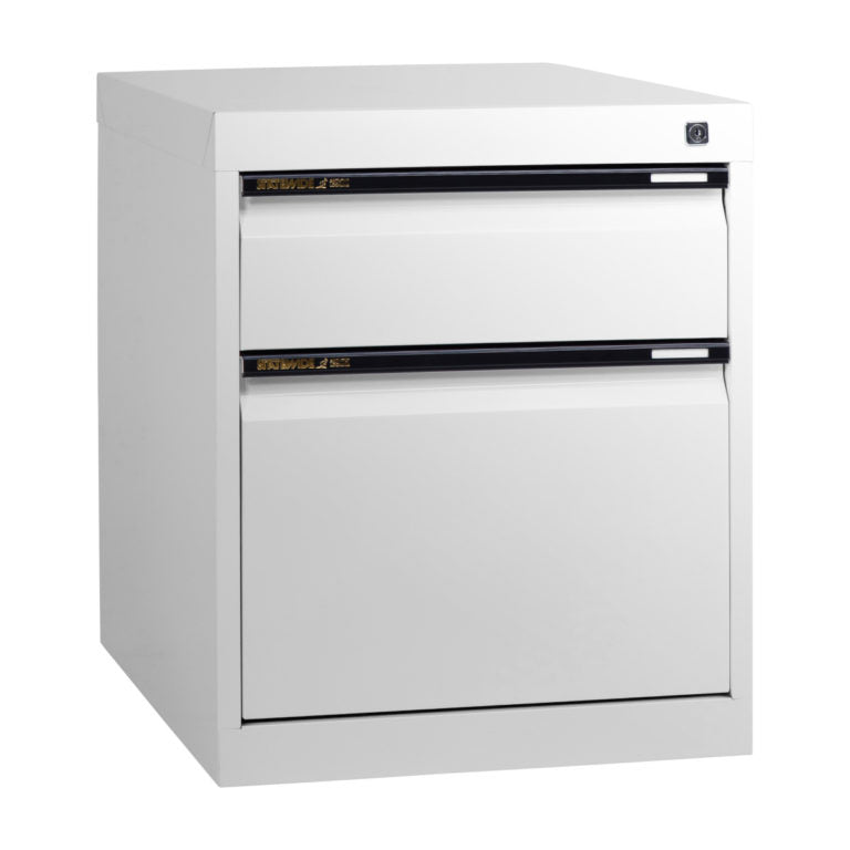 Statewide Low Height Filing Cabinet 1 File Drawer & 1 Personal Drawer - 560H x 467W x 610D White Birch
