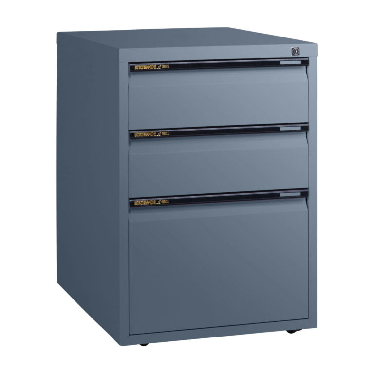 Statewide Low Height Filing Cabinet 1 File Drawer & 2 Personal Drawer - 675H x 467W x 610D Graphite Ripple