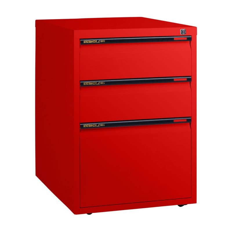 Statewide Low Height Filing Cabinet 1 File Drawer & 2 Personal Drawer - 675H x 467W x 610D Signal Red