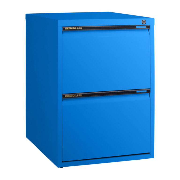 Statewide Low Height Filing Cabinet 2 File Drawer - 675H x 467W x 610D Blaze Blue