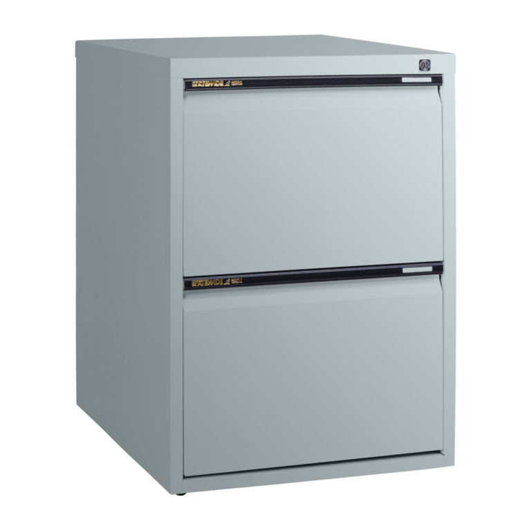 Statewide Low Height Filing Cabinet 2 File Drawer - 675H x 467W x 610D Light Grey