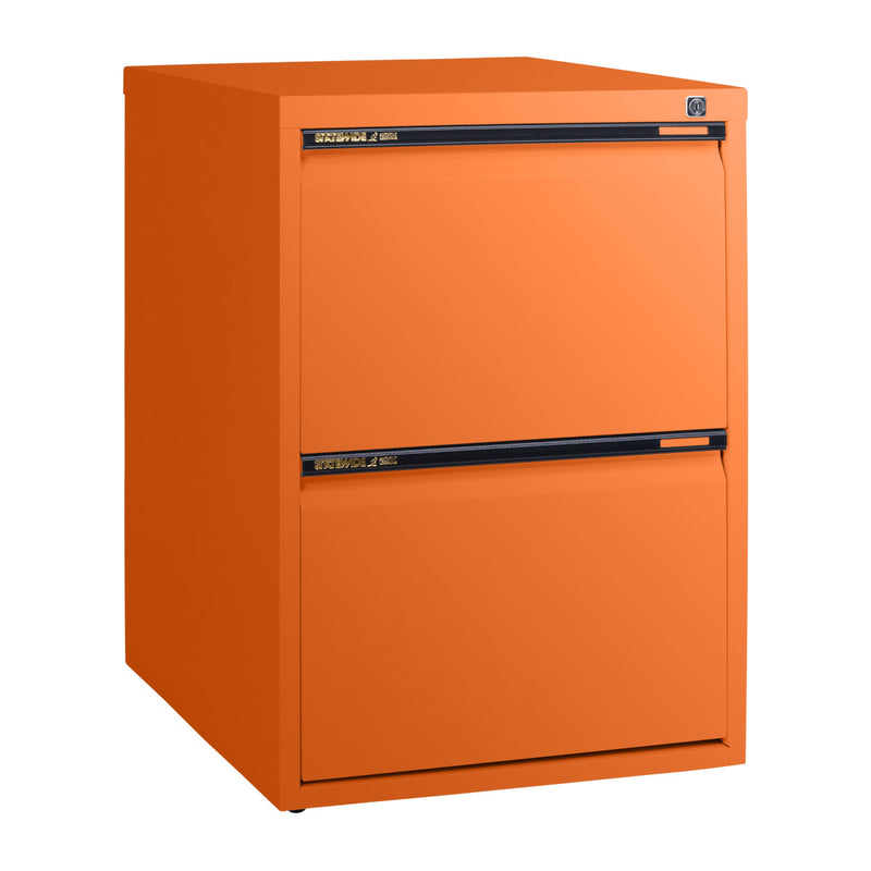 Statewide Low Height Filing Cabinet 2 File Drawer - 675H x 467W x 610D Orange
