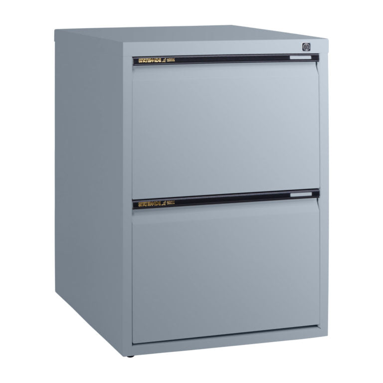Statewide Low Height Filing Cabinet 2 File Drawer - 675H x 467W x 610D Precious Silver