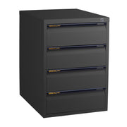 Statewide Low Height Filing Cabinet 4 Personal Drawer - 675H x 467W x 610D Black Ripple
