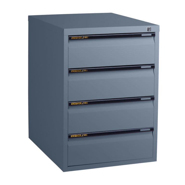 Statewide Low Height Filing Cabinet 4 Personal Drawer - 675H x 467W x 610D Graphite Ripple