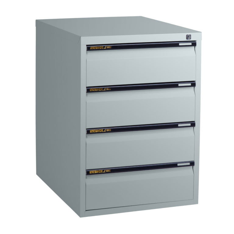 Statewide Low Height Filing Cabinet 4 Personal Drawer - 675H x 467W x 610D Light Grey