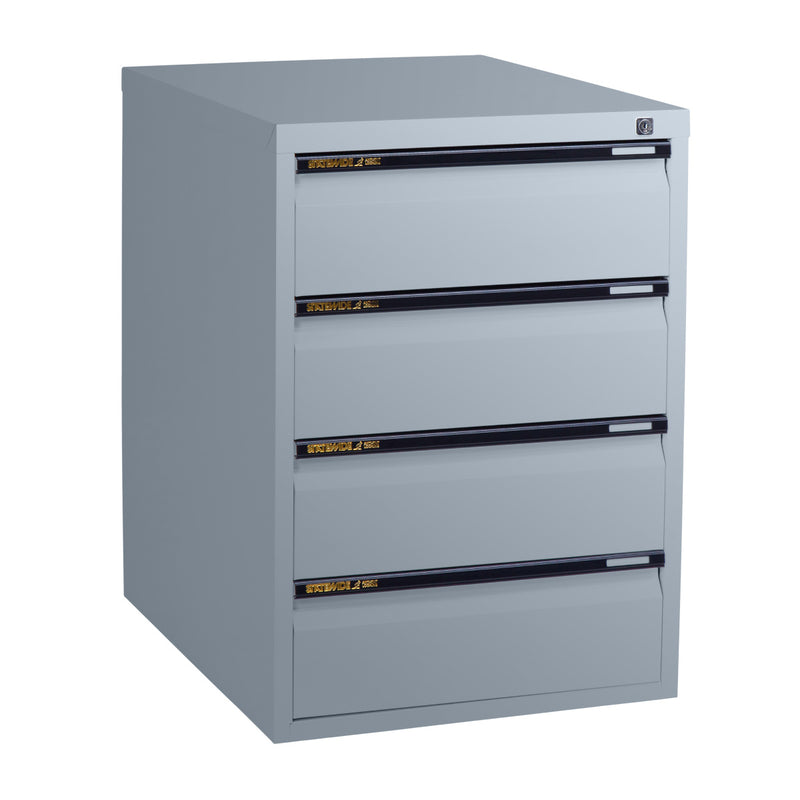 Statewide Low Height Filing Cabinet 4 Personal Drawer - 675H x 467W x 610D Precious Silver
