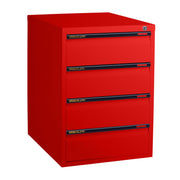 Statewide Low Height Filing Cabinet 4 Personal Drawer - 675H x 467W x 610D Signal Red