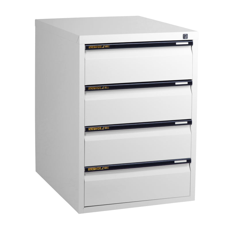 Statewide Low Height Filing Cabinet 4 Personal Drawer - 675H x 467W x 610D White Birch
