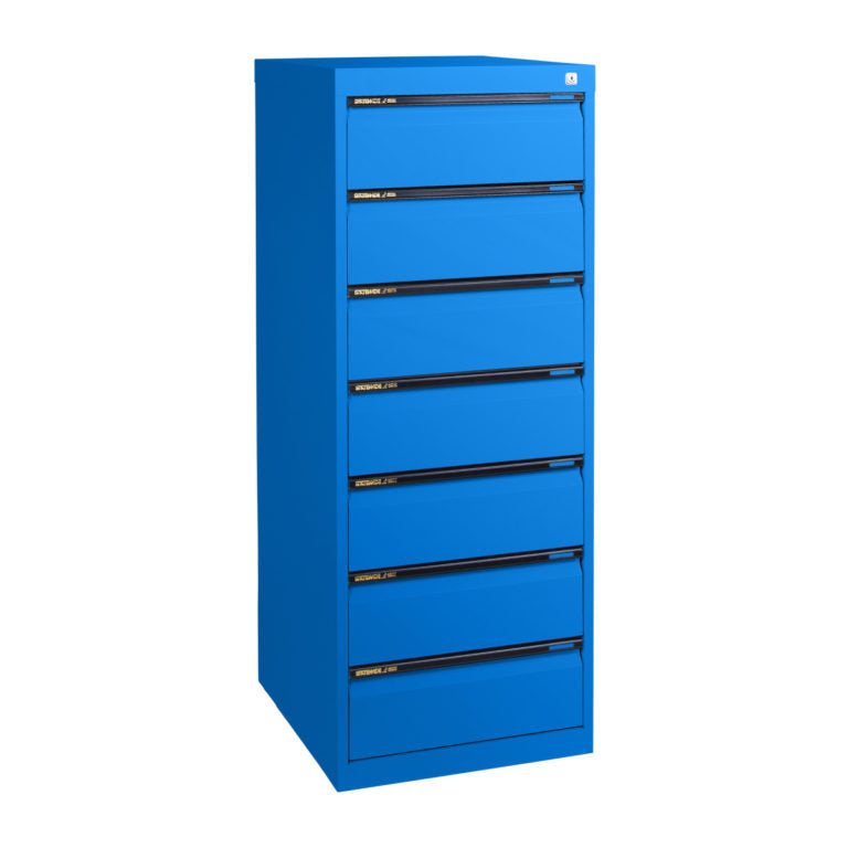 Statewide CD Cabinet to suit standard CD Cases 7 Drawer - 1325h x 510w x 610d Blaze Blue
