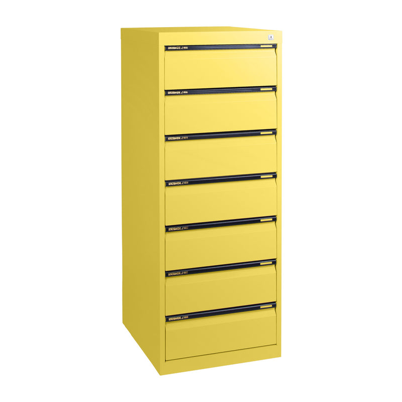 Statewide Duplex Card Cabinet to suit 9×6 Cards (228mm x 153mm) 7 Drawer - 1530h x 560w x 610d Lemon Yellow