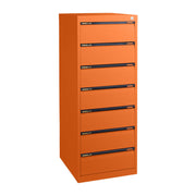 Statewide Duplex Card Cabinet to suit 9×6 Cards (228mm x 153mm) 7 Drawer - 1530h x 560w x 610d Orange