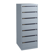 Statewide Duplex Card Cabinet to suit 9×6 Cards (228mm x 153mm) 7 Drawer - 1530h x 560w x 610d Precious Silver