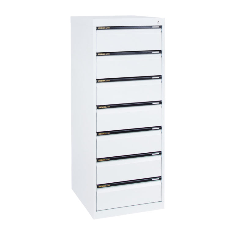 Statewide CD Cabinet to suit standard CD Cases 7 Drawer - 1325h x 510w x 610d White