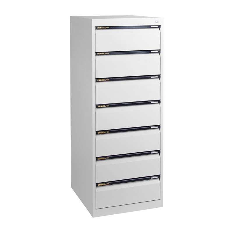Statewide Duplex Card Cabinet to suit 9×6 Cards (228mm x 153mm) 7 Drawer - 1530h x 560w x 610d White Birch