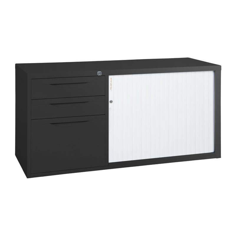 Statewide Mobile Caddy with Tambour Door Black Ripple