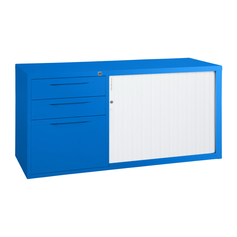 Statewide Mobile Caddy with Tambour Door Blaze Blue