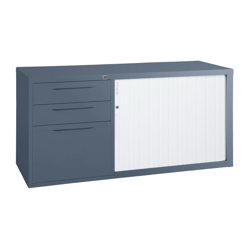 Statewide Mobile Caddy with Tambour Door Graphite Ripple