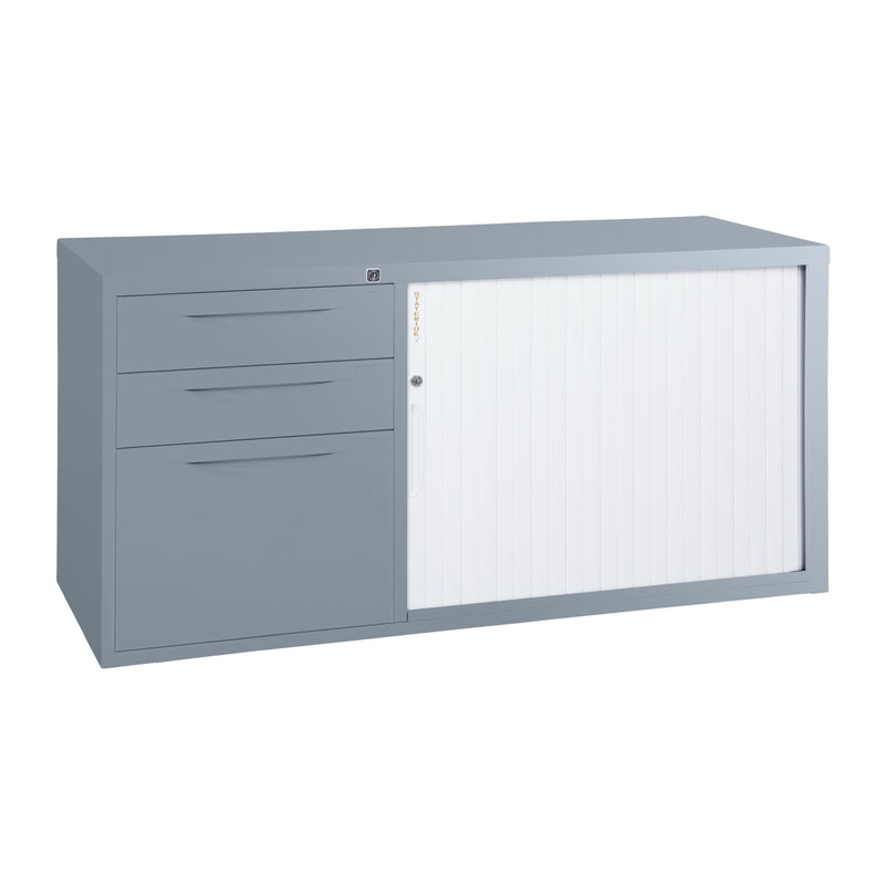 Statewide Mobile Caddy with Tambour Door Precious Silver