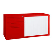 Statewide Mobile Caddy with Tambour Door Signal Red