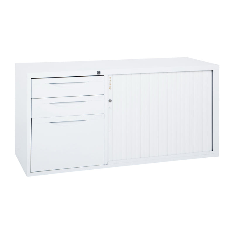 Statewide Mobile Caddy with Tambour Door White