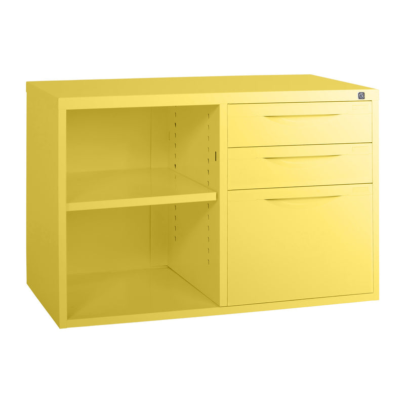 Statewide Mobile Caddy with Open Shelf Lemon Yellow