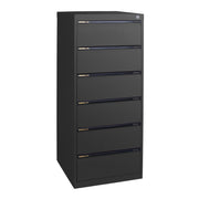 Statewide Duplex Card Cabinet to suit 6×4 Card (150mm x 100mm) 6 Drawer - 1018h x 467w x 610d Black Ripple