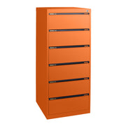 Statewide Duplex Card Cabinet to suit 6×4 Card (150mm x 100mm) 6 Drawer - 1018h x 467w x 610d Orange