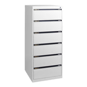 Statewide Duplex Card Cabinet to suit 6×4 Card (150mm x 100mm) 6 Drawer - 1018h x 467w x 610d White Birch