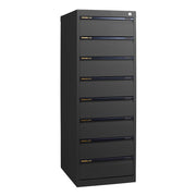 Statewide Duplex Card Cabinet to suit 8×5 Card (200mm x 125mm) 8 Drawer - 1500h x 510w x 610d Black Ripple