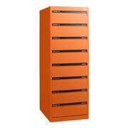 Statewide Duplex Card Cabinet to suit 8×5 Card (200mm x 125mm) 8 Drawer - 1500h x 510w x 610d Orange
