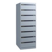Statewide Duplex Card Cabinet to suit 8×5 Card (200mm x 125mm) 8 Drawer - 1500h x 510w x 610d Precious Silver