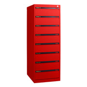 Statewide Duplex Card Cabinet to suit 8×5 Card (200mm x 125mm) 8 Drawer - 1500h x 510w x 610d Signal Red