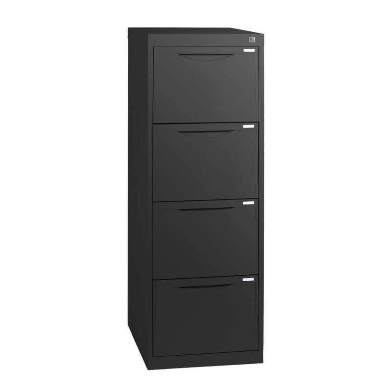 Statewide Homefile Vertical Filing Cabinet 4 Drawer Filing Cabinet - 1325h x 467w x 455d Black Ripple