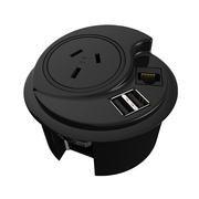 Rapidline Plug in Power At Desk Top With Phone Charging Black