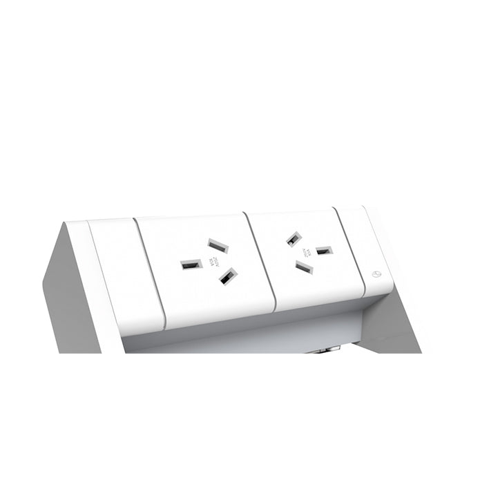 Rapidline Power Rails Clamps on to Desk With Data and USB Ports. GPO 2 + 600mm lead